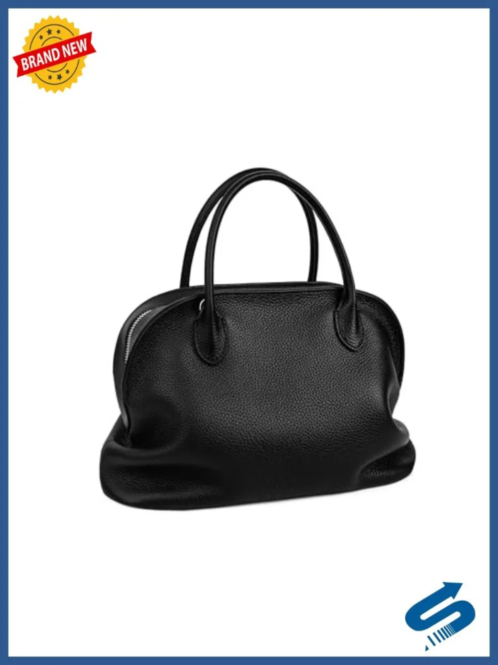 Genuine Leather Top Handle Satchel Purse